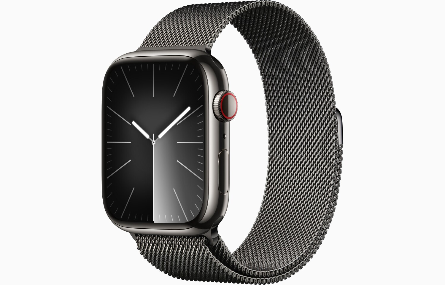 Apple Watch Series 9 GPS + Cellular, 45 mm Grafit Paslanmaz Çelik Kasa ve Grafit Milano Loop - 1