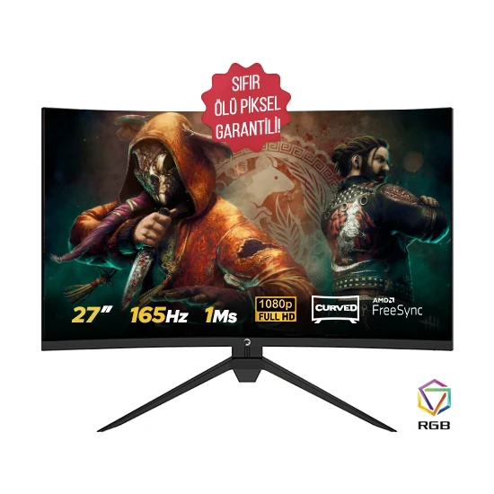 Gamepower Intense X20 27" 165HZ 1ms (HDMI+Display) FreeSync Full HD Curved LED Monitör - 1